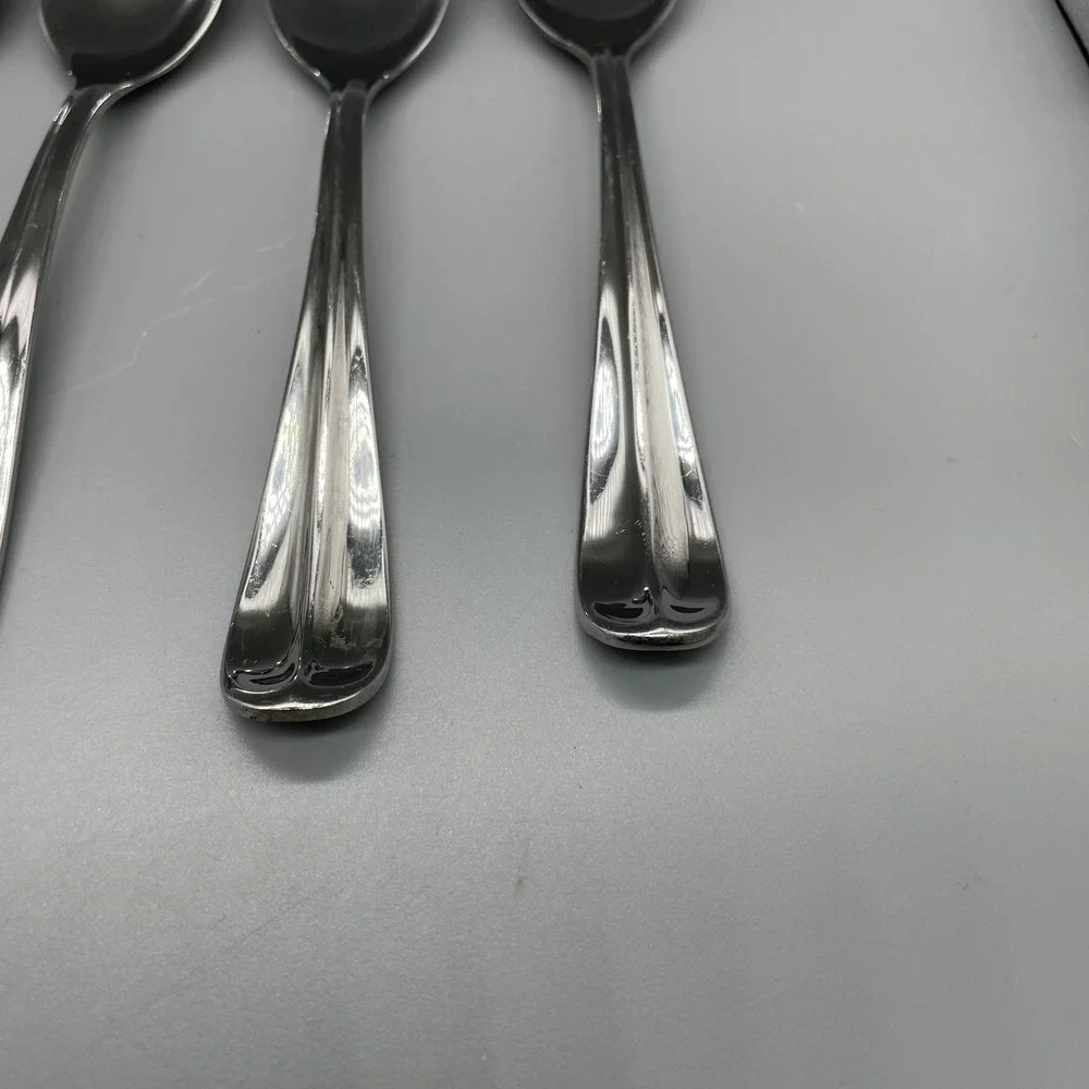 Dansk‎ Prism Stainless Steel Teaspoons Set of 4 Silverware Flatware 7